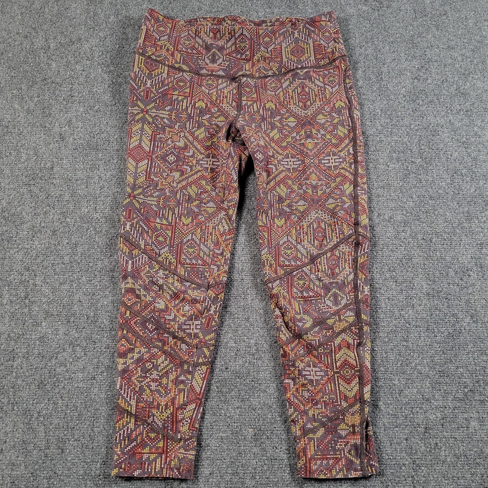 PrAna Leggings Womens Small Multicolor Aztec Southwest Capri‎ Yoga Pants Stretch